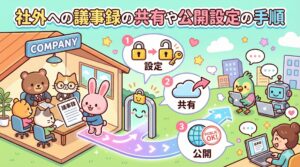 社外への議事録の共有や公開設定の手順